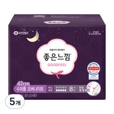 좋은느낌 오리지널 수퍼롱 생리대, 오버나이트 이상, 8개입, 5개