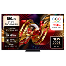 TCL 4K UHD Mini LED 프리미엄 SQD Google TV, 189cm(75인치), 75C8L, 스탠드형, 방문설치