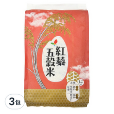 池上鄉農會 紅藜五穀米3包,1.2kg - 台東好米，營養豐富，健康首選, 3包