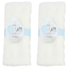 KEYTOSS 詰朵斯 MILK FIBER 淨。去角質沐浴巾, 北海道生乳, 18種天然胺基酸, 淨白保濕因子, 1入, 2條