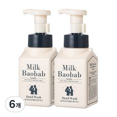 밀크바오밥 패밀리 핸드워시, 상큼한 오렌지껍질향, 300ml, 6개