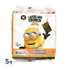 만전김 LAVERLAND CRUNCH 오리지널맛 도시락김 10p, 40g, 5개