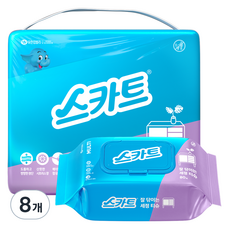 스카트 잘닦이는 세정티슈 80p, 8개