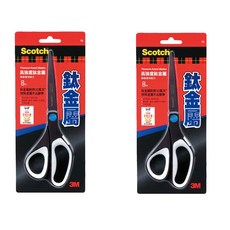 3M Scotch 鈦金屬事務剪刀, 高強度鈦金屬 刀刃一體成形 特殊塗層不黏膠帶, 8吋, 2支