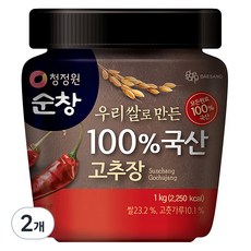 청정원순창 우리쌀로 만든 100% 국산 고추장, 1kg, 2개