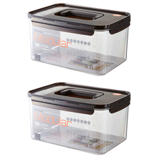 LocknLock 樂扣樂扣 樂扣樂扣模組化密封容器長方形手持式 4.8L, 2個, 1個, 矩形手柄型 4800ml