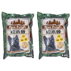 元氣王 大顆粒松木砂 (10L), 天然消臭貓砂, 尿液吸收, 適用於貓咪/兔子/寵物鼠/鳥類, 10L, 2袋