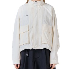 KZM OUTDOOR j10 短版工裝外套 奶油白 L 女款外套, 1入