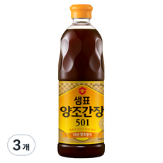 샘표 양조간장 501, 860ml, 3개