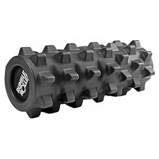 RUMBLE ROLLER 短版加強滾筒，高密度實心，專利結構深層按摩, 黑色, 1個