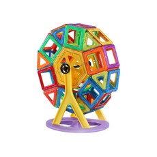 葉子小舖 百變磁力片 益智玩具30件 中號 彩盒 + 車輪組, 激發孩子想像力, 1組