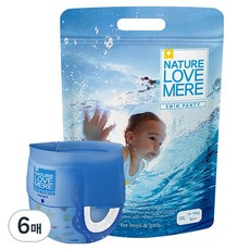 NATURE LOVE MERE 泳池內褲型尿布男女通用 特大 12~16kg, 特大型（2XL）, 6張