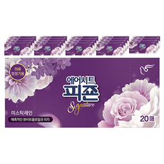 피죤 스타일러 에어드레서 의류관리 시트 섬유유연제 미스틱레인 본품, 20개입, 20개