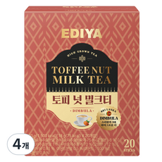 이디야 토피넛 밀크티, 360g, 4개, 20개입