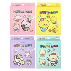 핑크풋 3500 쪼꼬미친구들 보석 십자수 스티커 ver2 4종 세트, PURPLE, MINT, PINK, YELLOW, 1세트