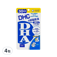DHC 精製魚油DHA 30日份, 含DHA 333mg EPA 33mg, 90顆, 420mg, 4包