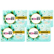 Kotex 靠得住 茶樹舒涼棉 涼感衛生棉 3分微涼, 23cm, 18片, 4包