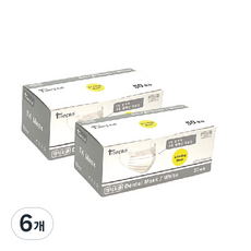 Taepia 平面口罩, 50入, 6個, 白色