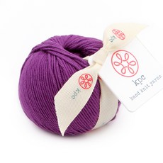 kpc yarn 가쉽 DK 면 뜨개실 50g, 딥오키드, 113m, 1개