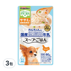 DoggyMan 多格漫 低脂犬用餐包, 牛奶燉蔬菜, 80g, 3包