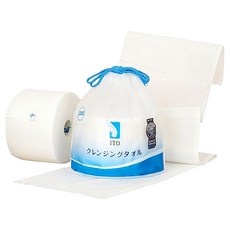 ITO 日本伊藤 捲筒式洗臉巾, 植物纖維材質 親膚柔軟 3D立體潔淨 柔韌耐用, 1包, White