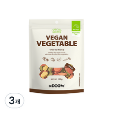 닥터독 강아지 비건 베지 트릿, 혼합맛, 100g, 3개 당근 단호박 고구마 브로콜리 시금치 토마토 비트 혼합맛, 3개