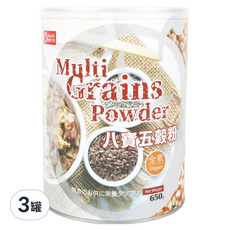 康健生機 八寶五穀粉 650g*3罐 (多種穀物, 無添加, 沖泡方便)