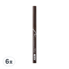 MERZY The First 超好畫眼線膠筆, 極細筆尖 輕鬆勾勒精準線條 防水防汗 持久不暈染, EG2 Chestnut, 6支