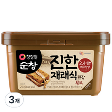 [청정원] 순창 진한 재래식된장, 2kg, 3개