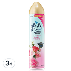 그레이드 에어 스프레이형 실내 공기탈취 방향제 우아한 생장미향, 320ml, 3개