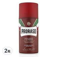 PRORASO 刮鬍泡 紅標 檀香，軟化鬍鬚，減少摩擦，滋潤保濕, 300ml, 2瓶