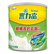 豐力富順暢高鈣低脂奶粉，專利Bbi益生菌，3倍膳食纖維，高鈣，維生素A、B2和D, 1.6kg, 1罐