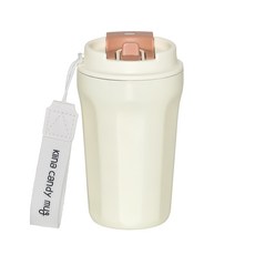 클리나 캔디머그 스텐 보온보냉 빨대 텀블러, 크림라떼, 380ml, 1개 크림라떼, 1개, 380ml
