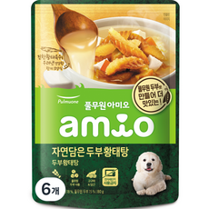 풀무원 강아지 아미오 자연담은 두부황태탕, 생선, 80g, 6개