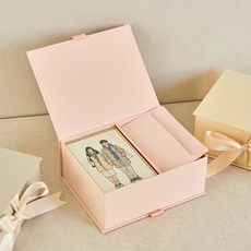 格蕾絲粉彩絲帶禮盒, 1個, 粉色