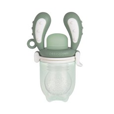 kidsme 咬咬樂輔食器 增量版 大號L, 適合六個月以上寶寶使用，手柄容易抓握, 柚子綠, 1個