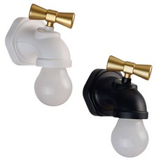 充電式復古水龍頭造型小夜燈, 黑色/白色 隨機出貨, L5502H, 148g, 顏色隨機
