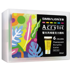 SIMBALION 雄獅 丙烯壓克力顏料套組 NA-30 6色, 30ml