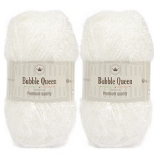 brandyarn Bubble Queen系列 菜瓜布線 90g, 雪白色, 2捲