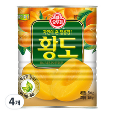 오뚜기 황도 반절 통조림, 800g, 4개