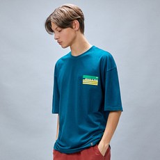 크루클린 컬러 이펙트 프린트 오버핏 반팔티셔츠 TRS282