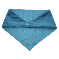 HAPPY GO PUPPY 寵物領巾-XL, 尺寸 59.5CM x 24.5CM, 棉/塑料/鋅合金, 絨絨藍, 1個