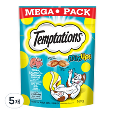 템테이션 믹스업 고양이간식, 혼합맛(참치/연어/새우), 160g, 5개 혼합맛, 160g, 5개