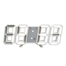 U-mop 3D立體LED時鐘, LED時鐘 溫度顯示 USB接電, 白框白字