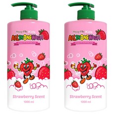 퍼니피아 키즈 올인원 워시 스트로베리, 1000ml, 2개