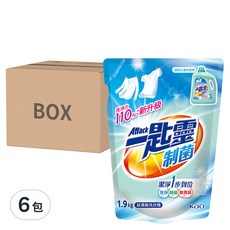 Attack 一匙靈 台灣公司貨 制菌超濃縮洗衣精 補充包, 1.9kg, 6包