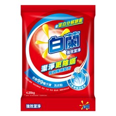 白蘭 強效除蹣過敏洗衣粉, 4.25kg, 1包