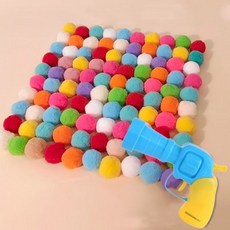 DING DONG PET 軟球狗狗貓咪射擊槍+羊毛球100入組, 隨機出貨, 1組