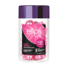 ellips 意立詩沙龍級角蛋白膠囊護髮油, 深層修護, 染燙受損髮適用, 50ml, 1罐