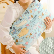 愛比貝 Liebig House 珍珠兒童冰絲水洗枕，適用1-6歲/7歲-大童，正面純棉+背面冰珍珠布，填充物:抗菌羽絲棉, 30 x 50cm, 森林王國